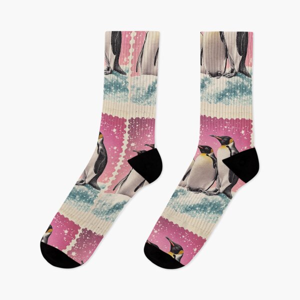 Item preview, Penguin Stamp North Pole Vintage Pink Style designed and sold by karolaan.