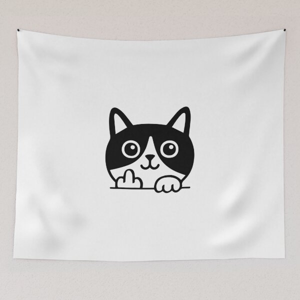 Item preview, Funny Black Cat Giving Middle Finger designed and sold by NabilsDesign.