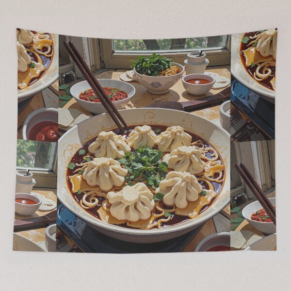 Item preview, Serene harmony a chinese feast by the window designed and sold by MadeByHaresShop.