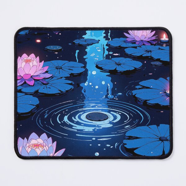 Item preview, Serene pond reflections a whimsical dance of lotuses designed and sold by MadeByHaresShop.