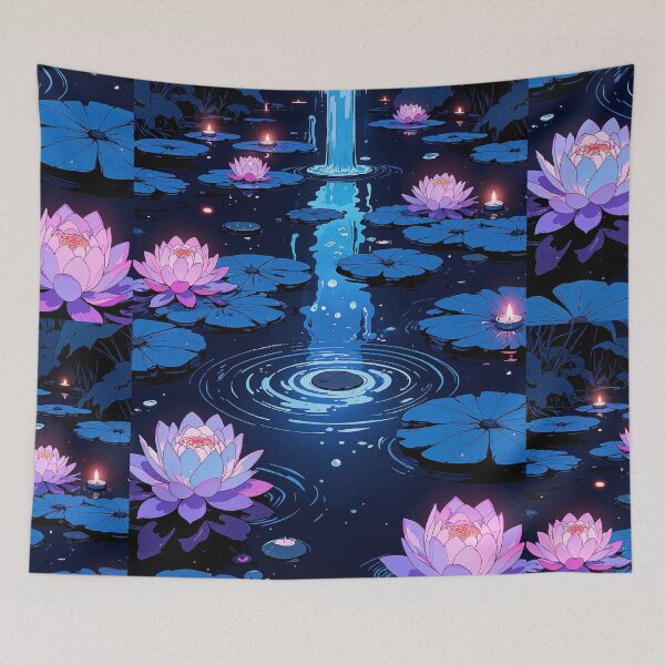 Item preview, Serene pond reflections a whimsical dance of lotuses designed and sold by MadeByHaresShop.