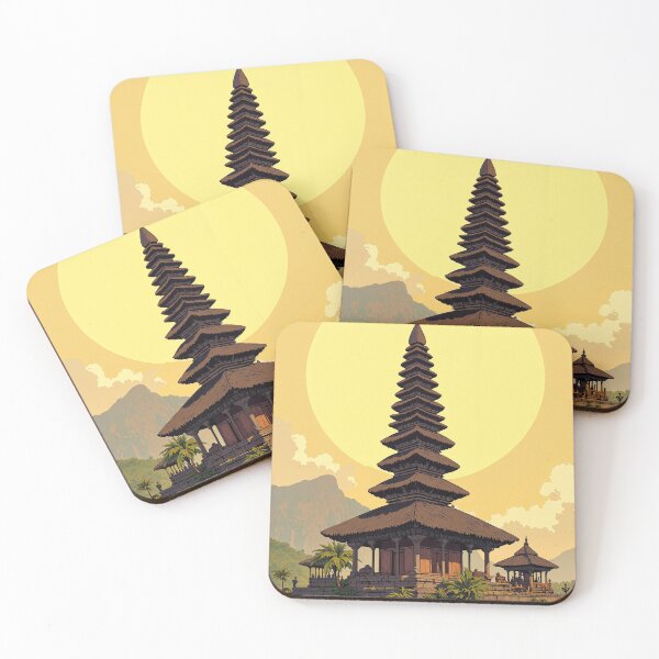 Item preview, Serene symphony balinese temple mirrored on calm waters designed and sold by MadeByHaresShop.