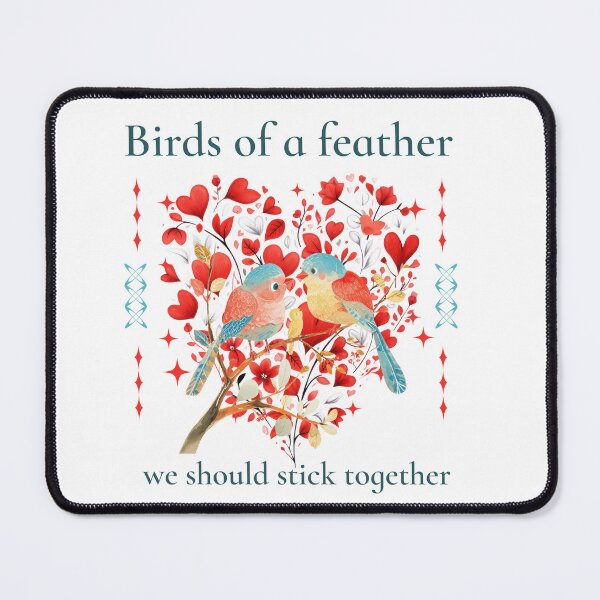 Item preview, birds of a feather lyric with song birds and hearts designed and sold by gwiggington.