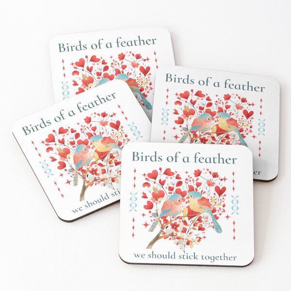 Item preview, birds of a feather lyric with song birds and hearts designed and sold by gwiggington.