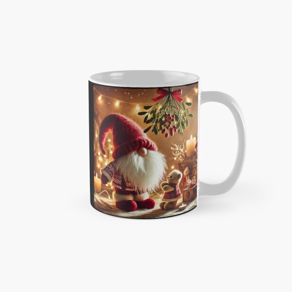 Item preview, Festive Gnome Under Mistletoe with Teddy Bear & Cozy Holiday Scene designed and sold by drip.design.co.