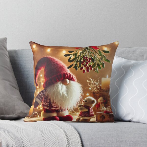 Item preview, Festive Gnome Under Mistletoe with Teddy Bear & Cozy Holiday Scene designed and sold by drip.design.co.