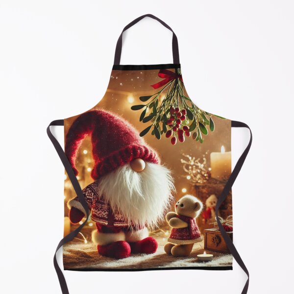 Item preview, Festive Gnome Under Mistletoe with Teddy Bear & Cozy Holiday Scene designed and sold by drip.design.co.