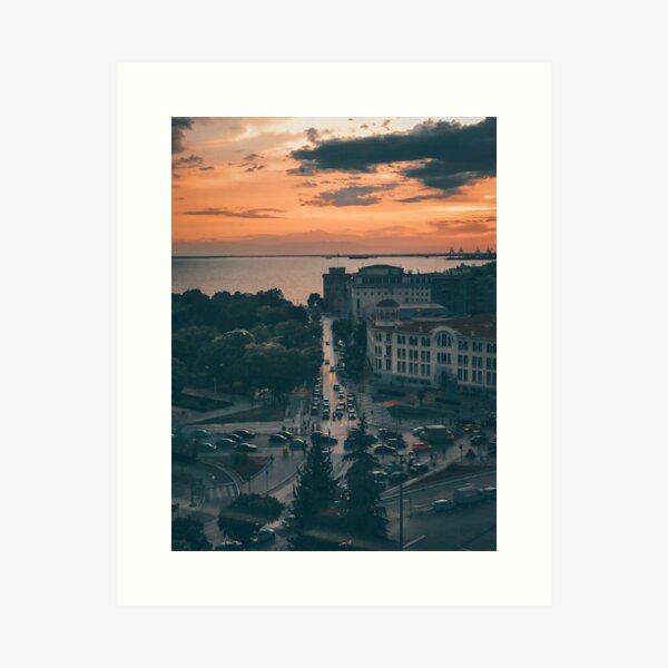 Watching over the busy streets of Thessaloniki Art Print