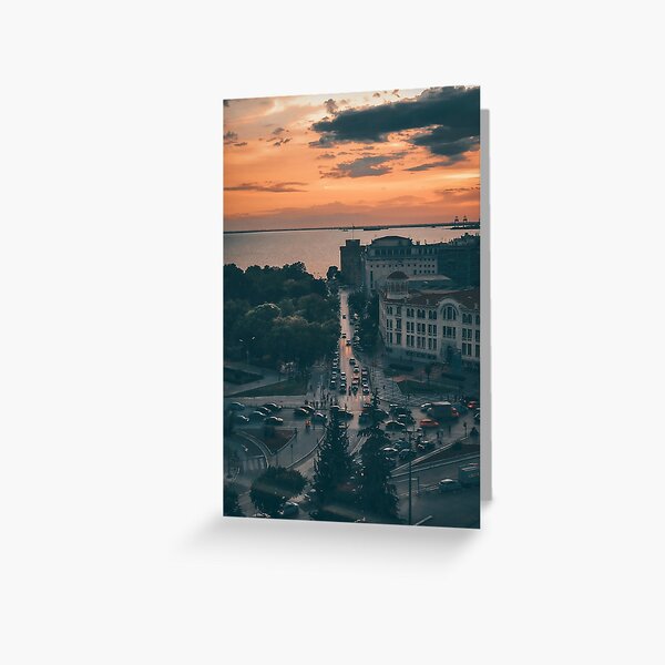Watching over the busy streets of Thessaloniki Greeting Card