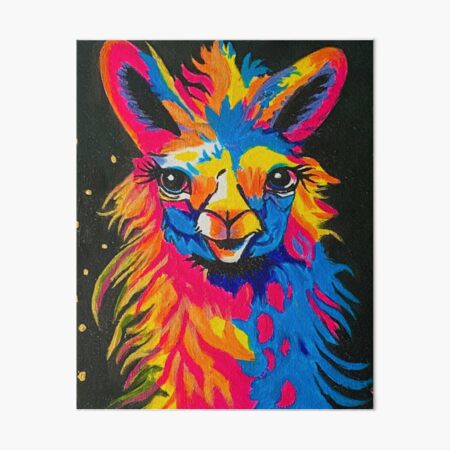 Colorful Llama Portrait - Vibrant Modern Animal Art Art Board Print