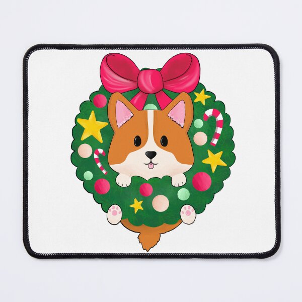 Item preview, Cute corgi puppy inside a Christmas wreath designed and sold by Wolshebnaja.