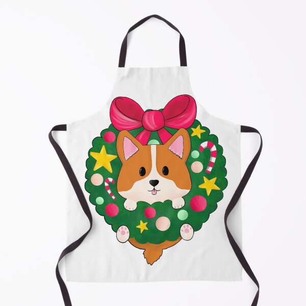 Item preview, Cute corgi puppy inside a Christmas wreath designed and sold by Wolshebnaja.