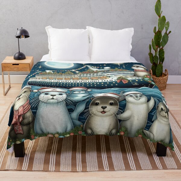 Item preview, Christmas Funny Navy Seals with a yacht,Christmas Seals,Christmas Funny animals,Christmas art designed and sold by Expressions-Sel.