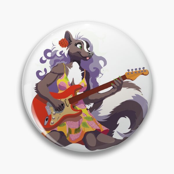 Artikelvorschau, Drachenfrucht-Enthusiastin, Gitarre spielende Stinktierfrau entworfen und verkauft von KlakkDrawsStuff.