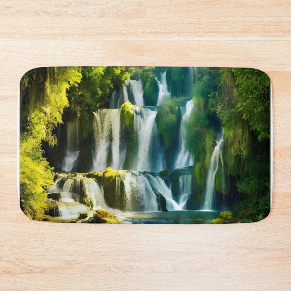 Item preview, waterfalls in the green forest or green jungle designed and sold by AA-designstore.