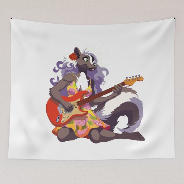 Item preview, Dragon Fruit Enthusiast, Guitar Playing Skunk Woman designed and sold by KlakkDrawsStuff.