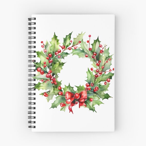 Item preview,  Advent Wreath,  Holly  Watercolor Pattern  Florals  Green Pink ,Christmas  Romantic Elegant Pattern designed and sold by KolorellaS.