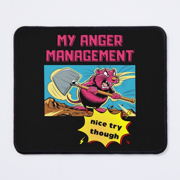 Item preview, My anger management issue, comic style angry rat designed and sold by coloursforkids.