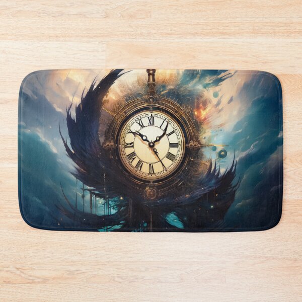 Item preview, A design of an ornate clock suspended in a dreamlike, celestial environment, blending steampunk intricacy with cosmic surrealism. designed and sold by HEMRO.