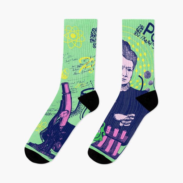 Item preview, Maria Skłodowska-Curie in green and pink; pastel; Radiant minds designed and sold by Drawmecute.
