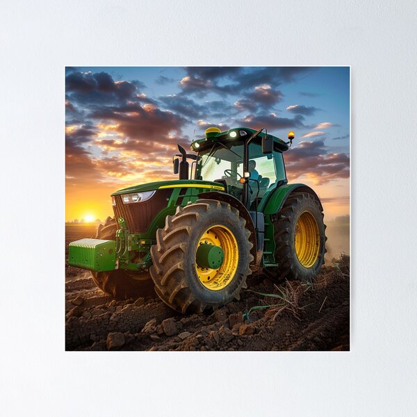 Item preview,  Sunset over a Tractor designed and sold by EndOfRainbowArt.