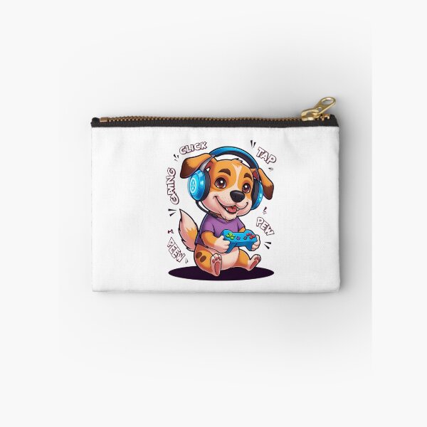 Item preview, dog playing on a game console designed and sold by AlinaMalina24.