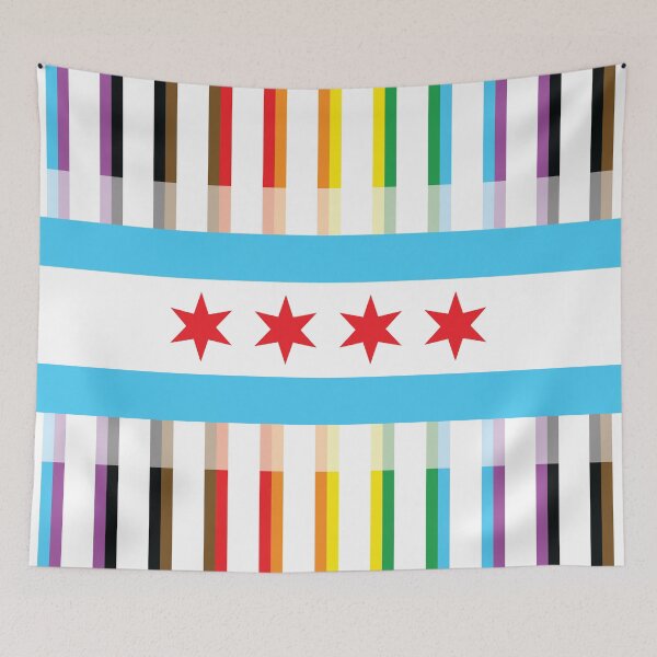 Item preview, Chicago Pride Flag (Thin Stripes) designed and sold by dopaminebrand.