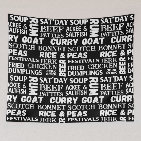 Item preview, Jamaican Food Typographic Pattern designed and sold by HotHibiscus.