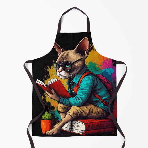 Item preview, Siamese cat reading books designed and sold by Furrifico.
