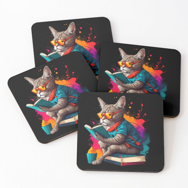Item preview, Siberian cat reading books designed and sold by Furrifico.