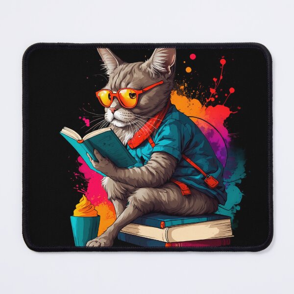 Item preview, Siberian cat reading books designed and sold by Furrifico.