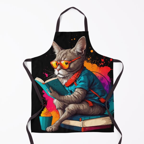 Item preview, Siberian cat reading books designed and sold by Furrifico.