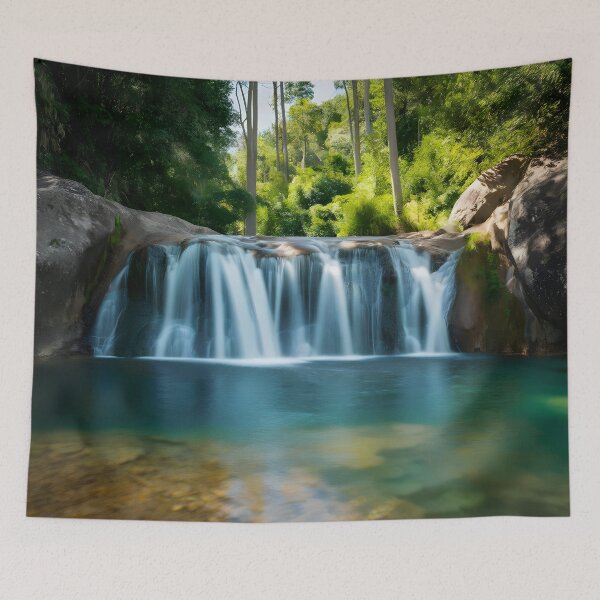 Item preview, waterfall in the green forest or green jungle 1 designed and sold by AA-designstore.