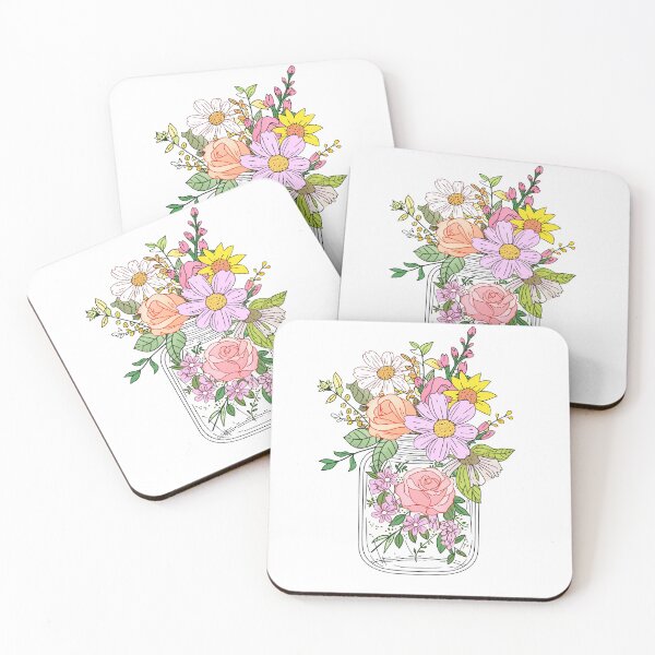 Item preview, Mason jar with flowers designed and sold by xiao xuans.