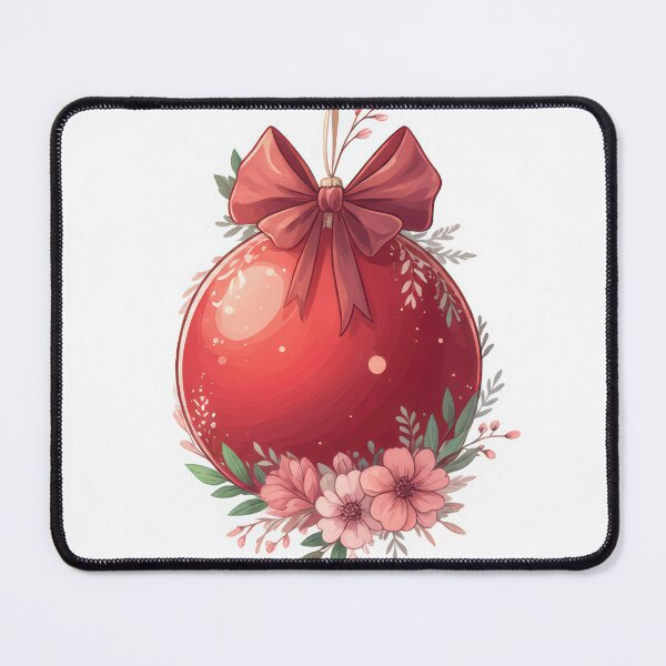 Item preview, Beautiful Red Christmas Ornament with Pink Florals designed and sold by CriaCreative.