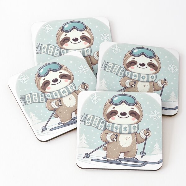 Item preview, Cute Sloth Skiing designed and sold by ArtQueen777.