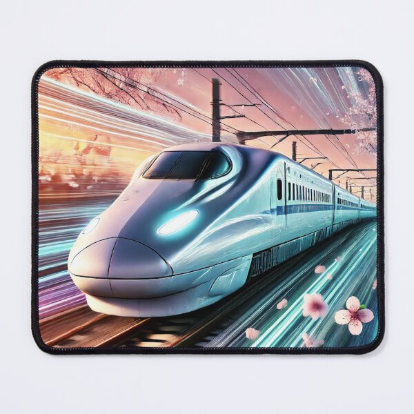 Item preview, Shinkansen train speed with blossom  designed and sold by GingaDesigns.