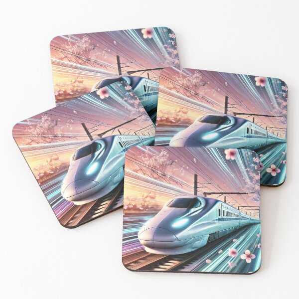 Item preview, Shinkansen train speed with blossom  designed and sold by GingaDesigns.