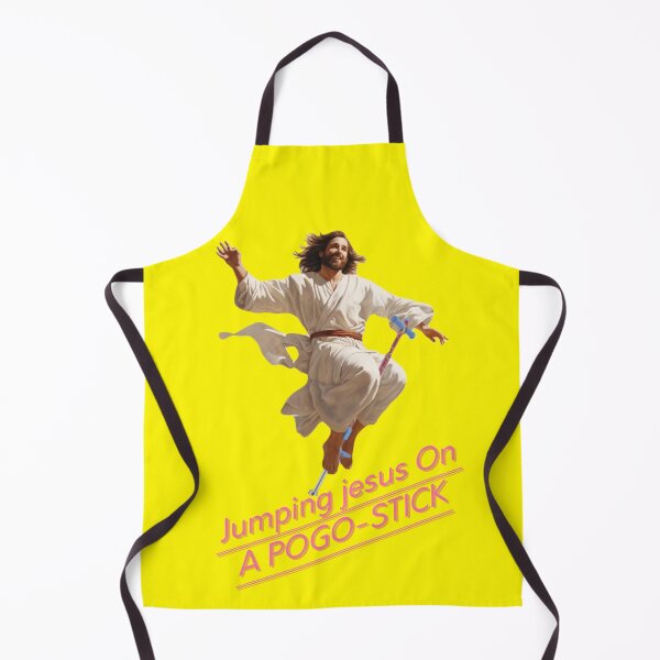 Item preview, Jumping Jesus on a pogo stick designed and sold by TimH333.