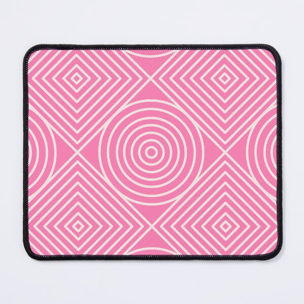 Item preview, Pink and white geometric pattern with circles and squares designed and sold by HariniArts.