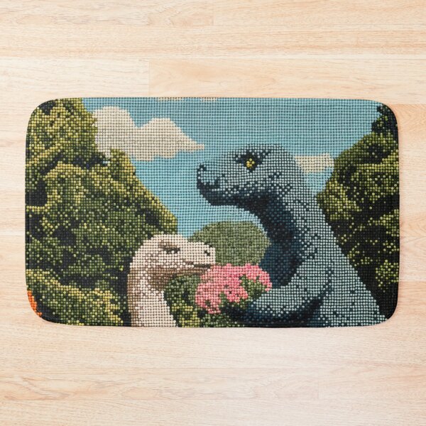 Item preview, Dinosaurs in Love in Blooming Garden - Crossstitch designed and sold by regnumsaturni.