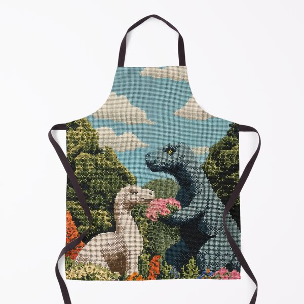 Item preview, Dinosaurs in Love in Blooming Garden - Crossstitch designed and sold by regnumsaturni.