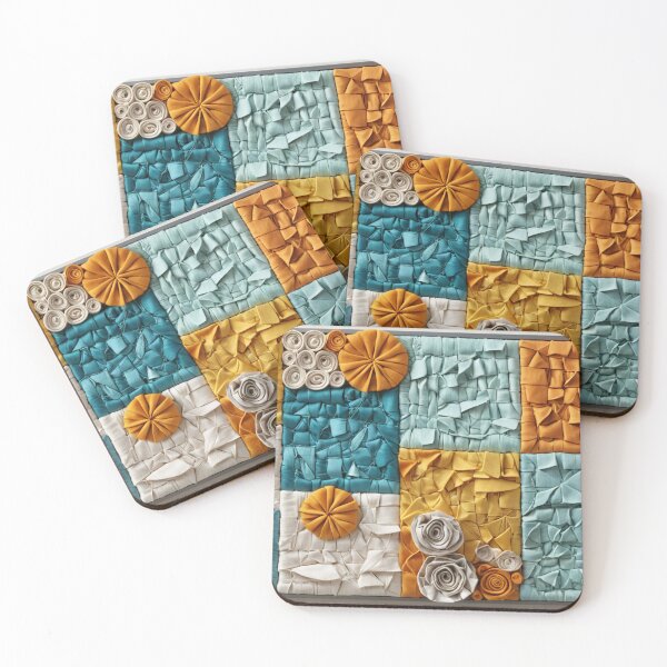 Item preview, Textile Mosaic A Symphony of Colors and Shapes designed and sold by yaser1234.