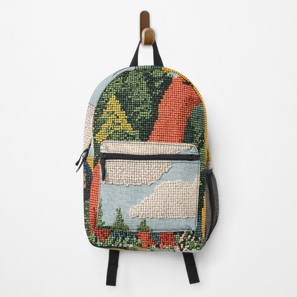 Item preview, Dinosaurs in Love in a Colorful Meadow Surrounded by Flowers and Mountains - Crossstitch designed and sold by regnumsaturni.