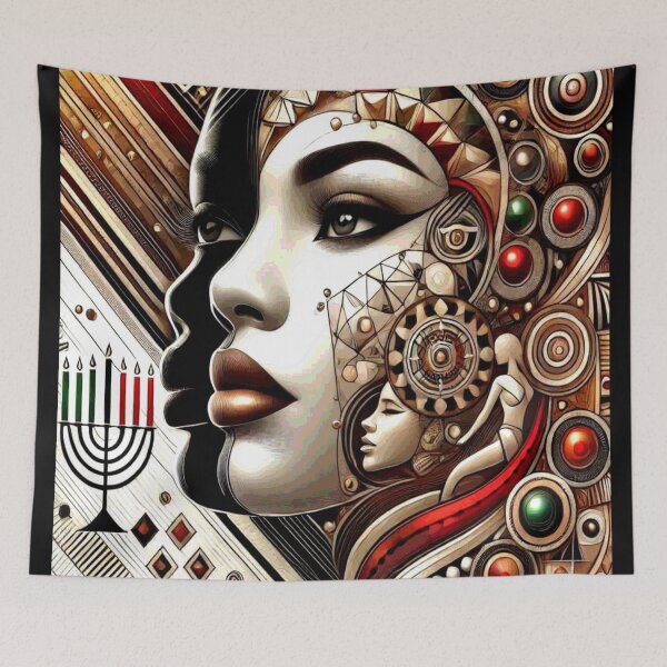 Item preview, Kwanzaa Blessings African American Celebration Black Woman Seven Principles  designed and sold by Creat-Des.