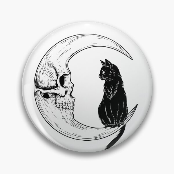 Item preview, Black Cat and Moon designed and sold by OniPicturesShop.