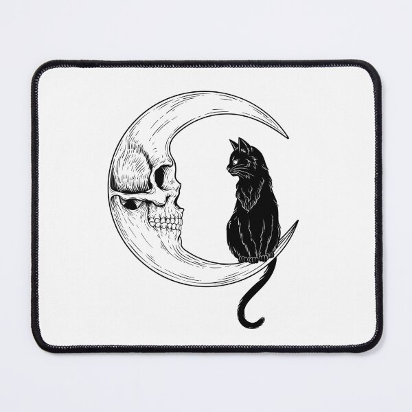Item preview, Black Cat and Moon designed and sold by OniPicturesShop.