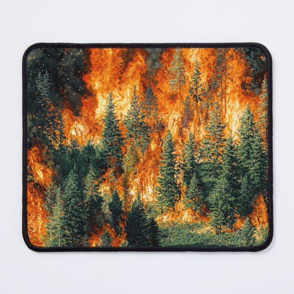 Item preview, Golf Course on Fire: A Surreal Scene - Oil Painting designed and sold by regnumsaturni.