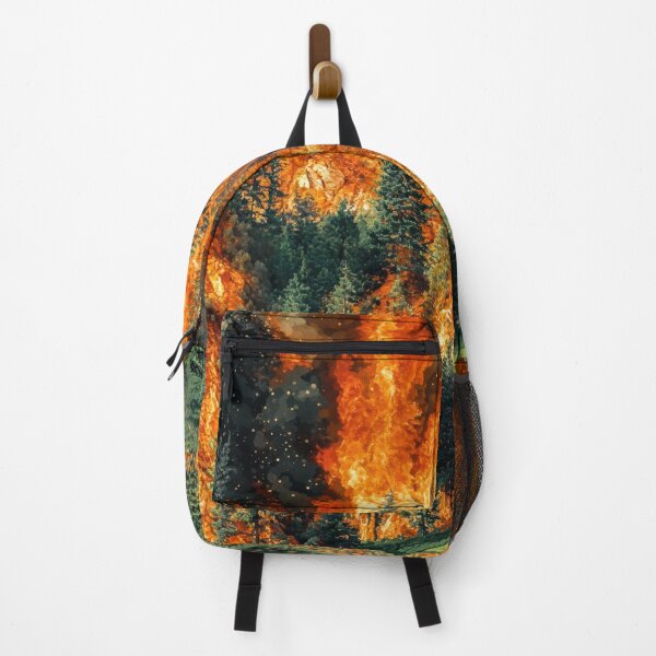 Item preview, Golf Course on Fire: A Surreal Scene - Oil Painting designed and sold by regnumsaturni.