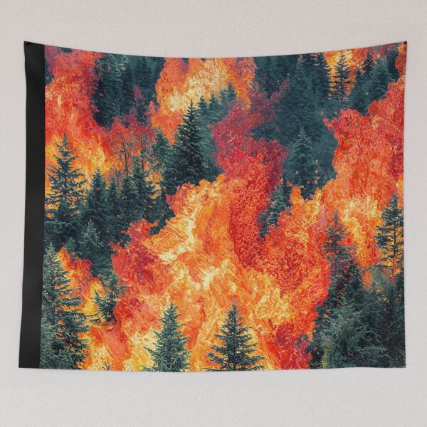 Item preview, A Forest on Fire - Oil Painting ablaze designed and sold by regnumsaturni.